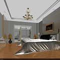 Modern SPA Sauna Interior With Massage Bed Bathtub And Decorative Paintings