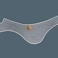 Modern Curved Sunshade With Net Like Structure And Tree Shaped Columns 3d model