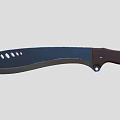 Sharp Kitchen Knife With Wooden Handle And Holes On Blade Surface 3d model