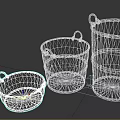 Rustic Woven Storage Baskets with Handles in Different Sizes for Home Organization
