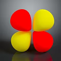 Colorful Red And Yellow Petal Shaped Household Decorative Items For Home Use