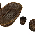 Practical Wicker Storage Baskets for Household Organizing with Various Sizes and Designs