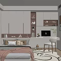 Cozy Tatami Bedroom Interior Design With Built in Desk Bookshelf And Soft Rug