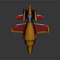 Red And Yellow Toy Airplane With Streamlined Design Transparent Cockpit And Wings
