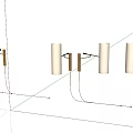 Modern Brass Wall Lamps With White Shades Mounted On Dark Wall