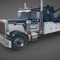 Heavy Duty Tow Truck With White And Blue Exterior For 24 Hour Towing Service