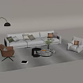 Modern sofa coffee table combination 3d model