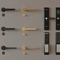 Door handle combination 3d model