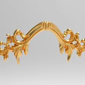 Golden Decorative Sculpture Carving With Intricate Curved Patterns And Ornamental Details