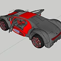 Stylish Black And Red Sports Car With Open Doors And Pink Rims Design