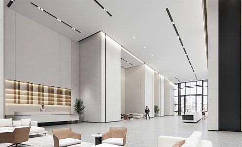 Modern Hall Corporate Lobby 3d model