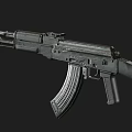 Two Military Assault Rifles Detailed View With Black Tactical Design And Magazine