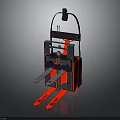Electric Pallet Jack Red Body Black Frame And Lifting Forks For Material Handling