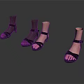 Women's Black Strappy Sandals With Heels For Daily Casual Wear