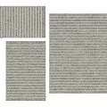 Light Gray Square Rug With Striped Textured Design And Soft Plush Material