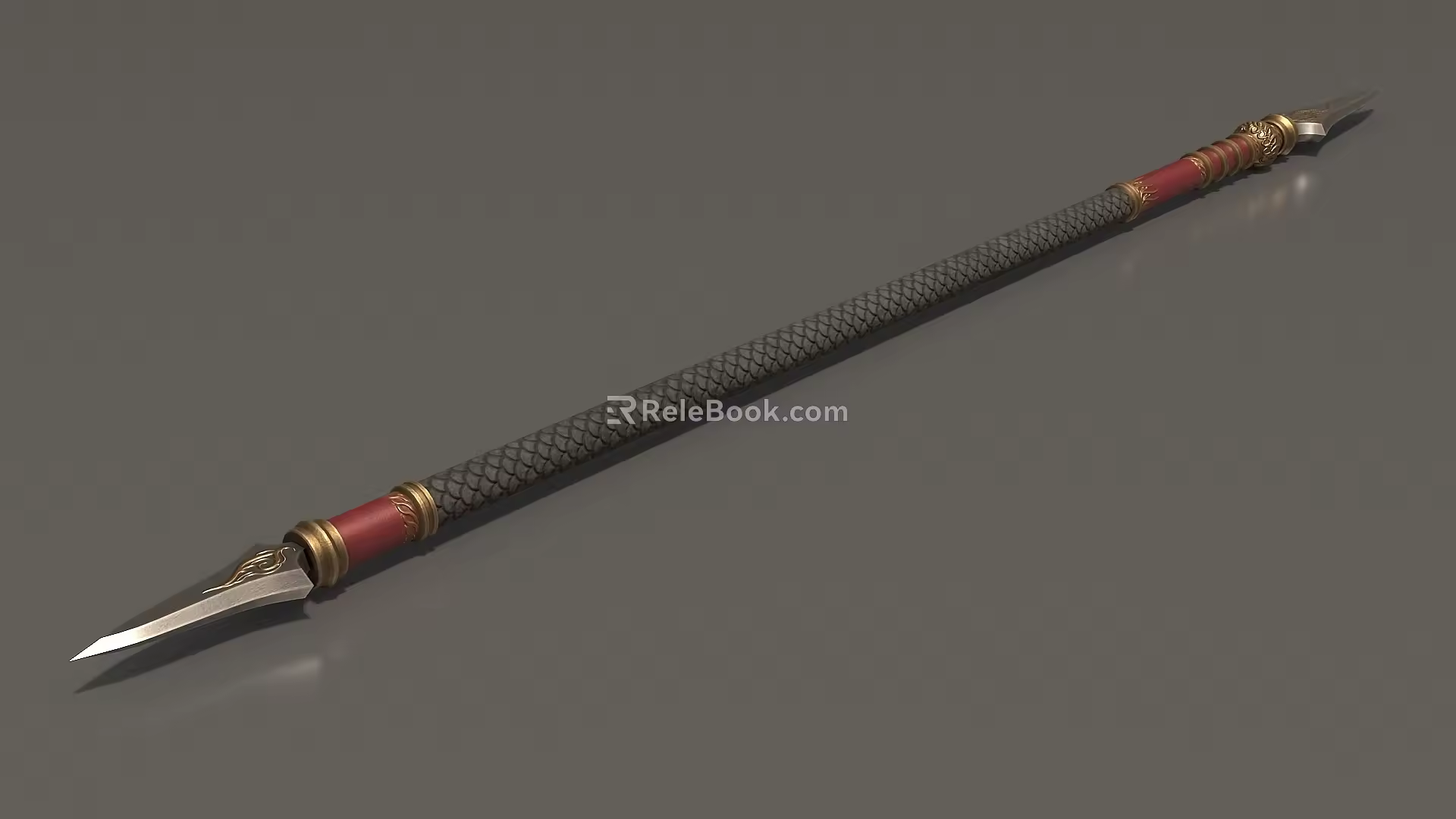 Gun pike halberd war halberd spear war spear ge game weapon cold weapon long handle weapon simple model low model low face several times era weapon 3d model