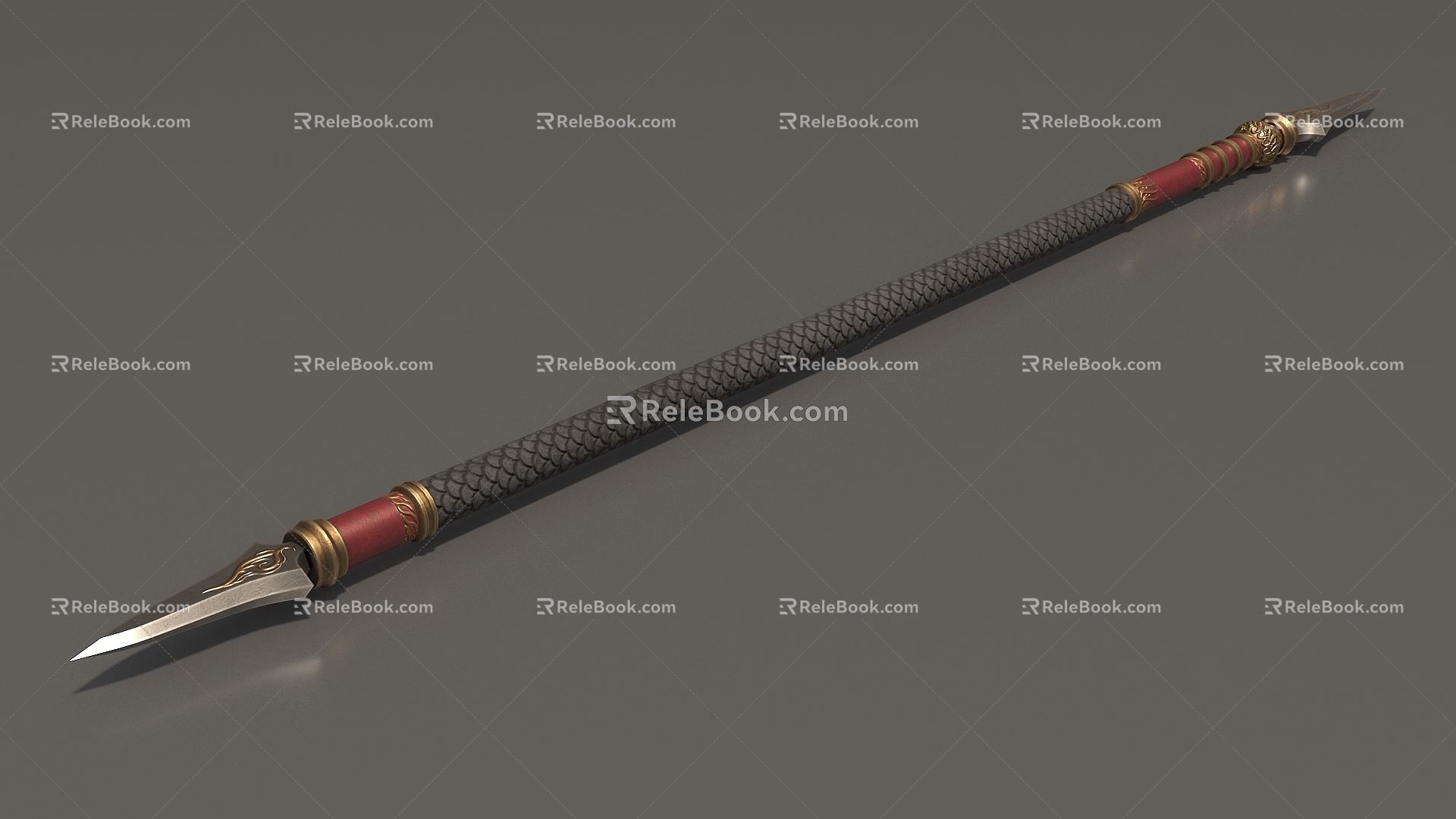 Gun pike halberd war halberd spear war spear spear ge game weapon cold weapon long handle weapon simple model low model low face several times era weapon 3d model