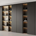 Modern Built in Bookcase Design With LED Lighting And Decorative Shelves