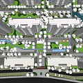 Residential Landscape Layout With Green Spaces Water Features And Pathways