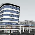 Modern office building office plot 3d model