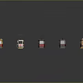 Various Colored Electric Tram Models With Different Style Designs Collection