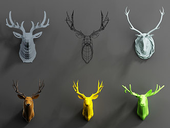 Nordic Deer Head Wall Decorations Deer Head 3d model