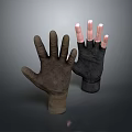 Human Hand Models in Brown and Black with Glowing Pink Fingertips on Grey Background