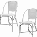 Stylish Leisure Chair With Black White Geometric Pattern Woven Seat Backrest And Rattan Frame