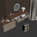 Modern Middle Style Dresser Integrated Cabinet Combination 3d model