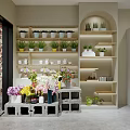 Elegant Florist Shop With Fresh Flowers Green Plants And Marble Countertop