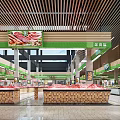 Modern Supermarket Fresh Meat Section With Display Counters Bright Lighting And Fresh Produce