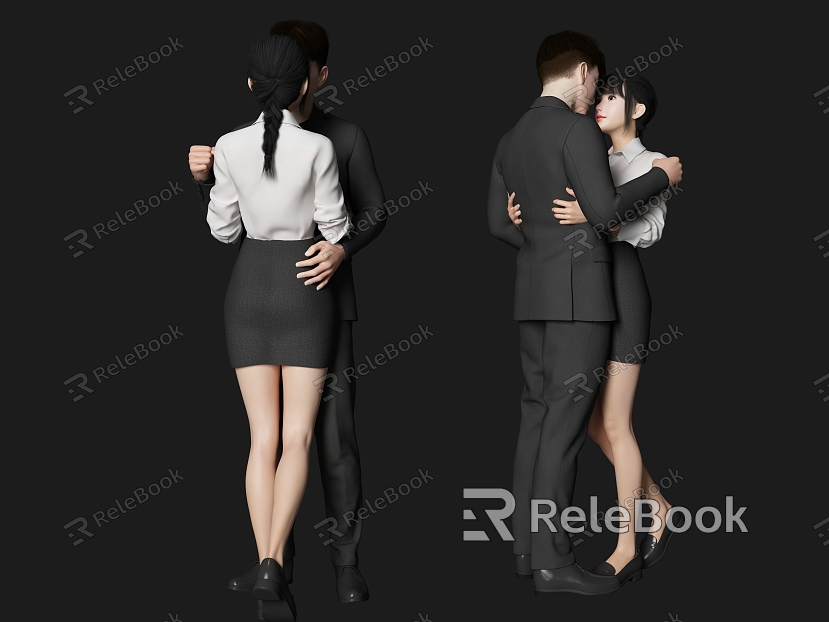 Modern double love beautiful figure model