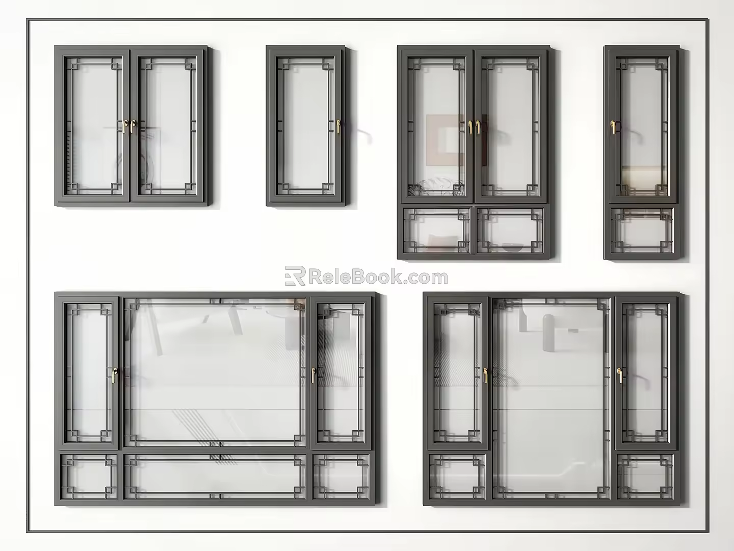 windows retro grilles windows casement windows glass windows doors and windows 3d model