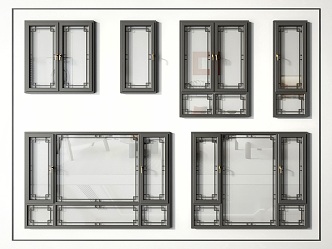 windows retro grilles windows casement windows glass windows doors and windows 3d model