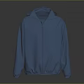 Blue Hooded Jacket Modern Lightweight Outerwear With Stylish Design For Casual Wear