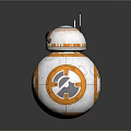 BB-8 Robot Character With White And Orange Spherical Design And Dome Head