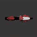 Red Futuristic Motorcycle Featuring White Front Fairing And Metallic Shiny Finish