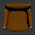 Modern Comfortable Orange Leisure Chair With Upholstered Seat And Wooden Frame