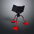 Unique Black Folding Structure With Red Legs And Stable Base 3d model
