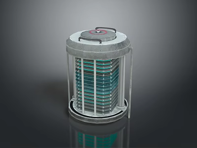 Scenic Coastal View Featuring Metal Lighthouse Structure With Reflective Water Surface 3d model