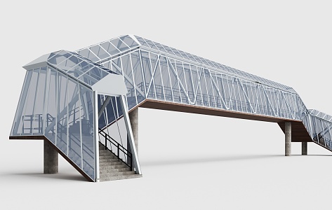 Modern Man Overpass Special-shaped Overpass Steel Beam Overpass 3d model