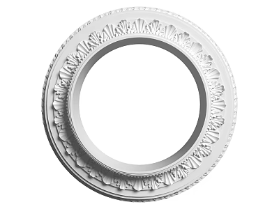 Ornate Circular Carved Ceiling Medallion With Intricate Decorative Patterns And Design 3d model