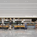 Supermarket Interior With Weighing Area Fresh Fruits Vegetables And Display Shelves