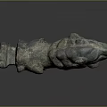 Ancient Bronze Beast Head Decorative Component With Intricate Carvings And Aged Patina