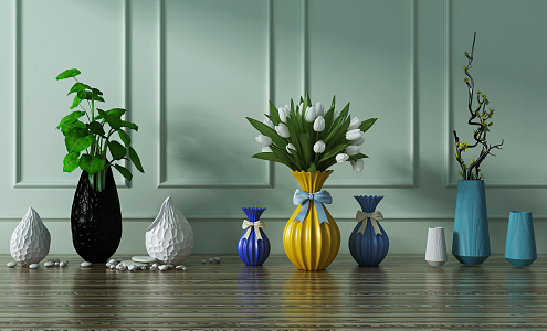 Modern Vase Flowers 3d model