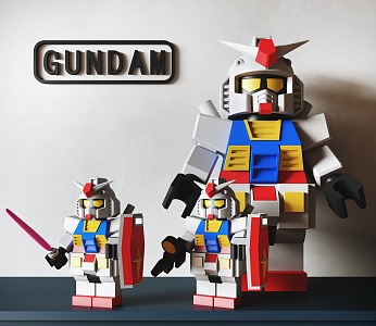 Modern hand-made Gundam hand-made decorative ornaments 3d model