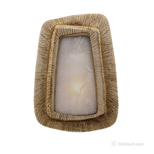 Textured Frame Wall Lamp With Cracked Glass Panel And Warm Soft Illumination 3d model