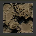 Detailed 3D Mountainous Terrain Model With Rugged Valleys And Elevation Textures
