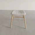 Modern Upholstered Stool With Stitched Seat And Light Wooden Legs For Home Decor