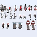 Various Sports Equipment Including Treadmills Strength Training Machines and Exercise Bikes